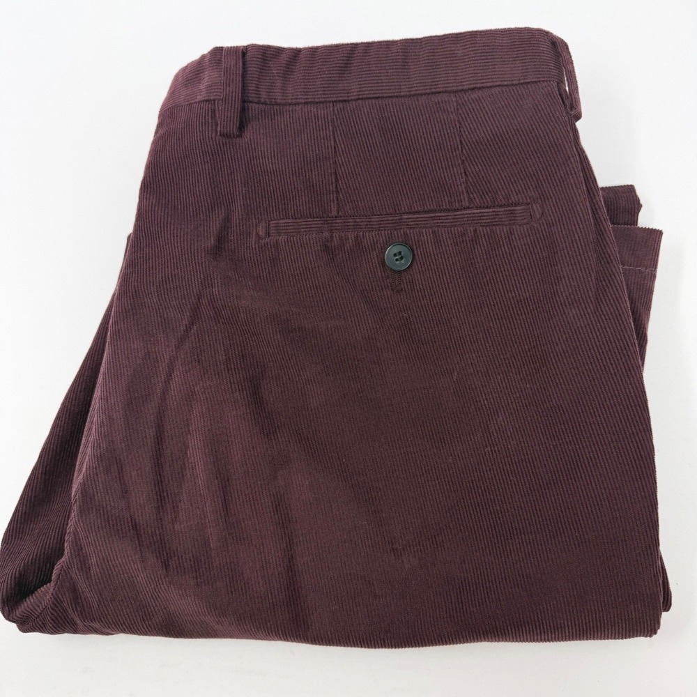 Hugo Boss Parker-W2 Mens Size 36R Burgundy Corduroy Trousers Wine Red Pants